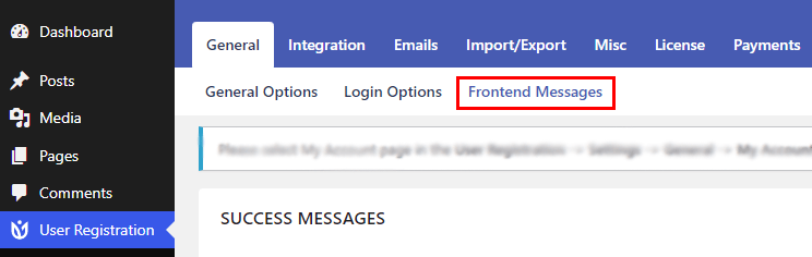 Frontend Messages