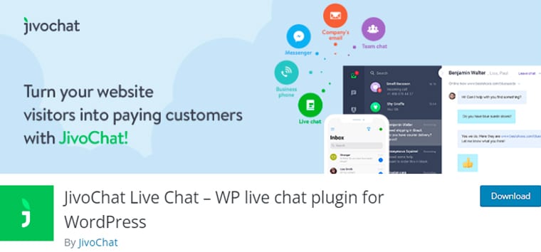 JivoChat Live Chat WhatsApp WordPress Plugin