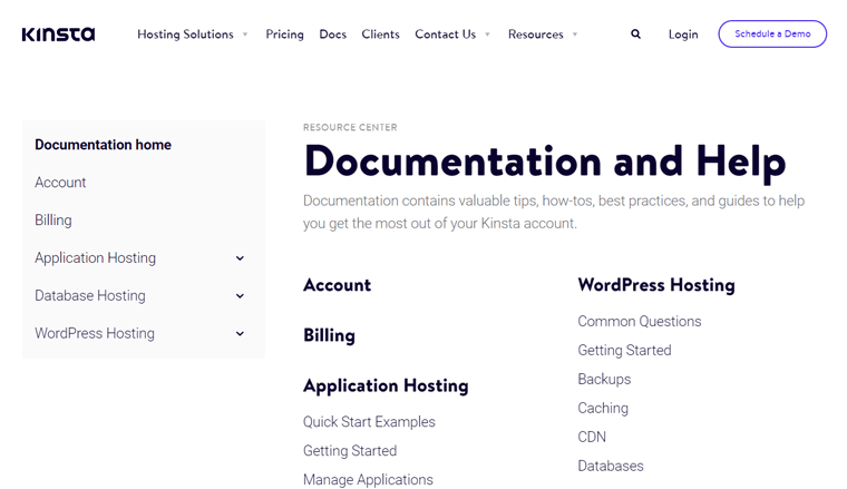 Documentation Support in Kinsta Hosting