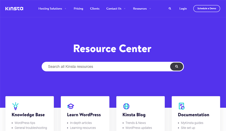 Kinsta Resource Center - Best Web Hosting for SEO