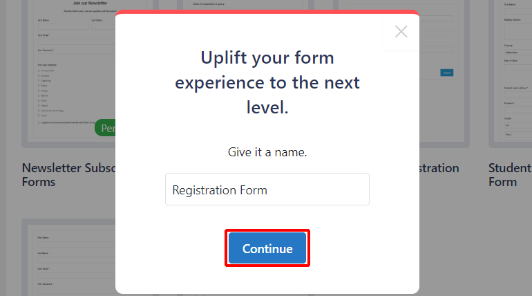 Naming Your Registration Form