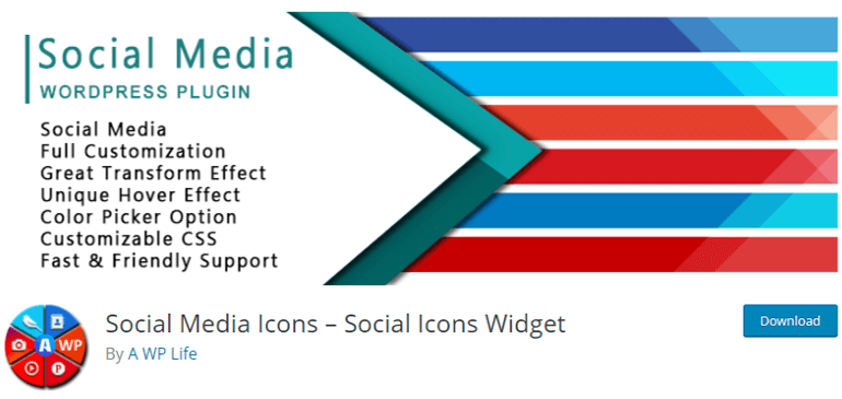 social media icons widget wordpress plugin 