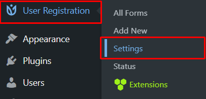 User Registration to Settings Navigation