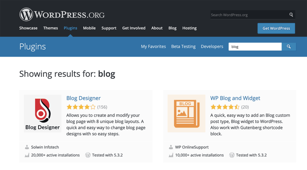 WordPress.org Plugin Directory for blog 