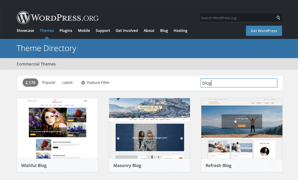 WordPress.org Blog theme Directory 