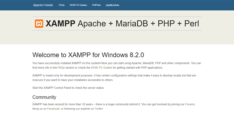 XAMPP Welcome Page