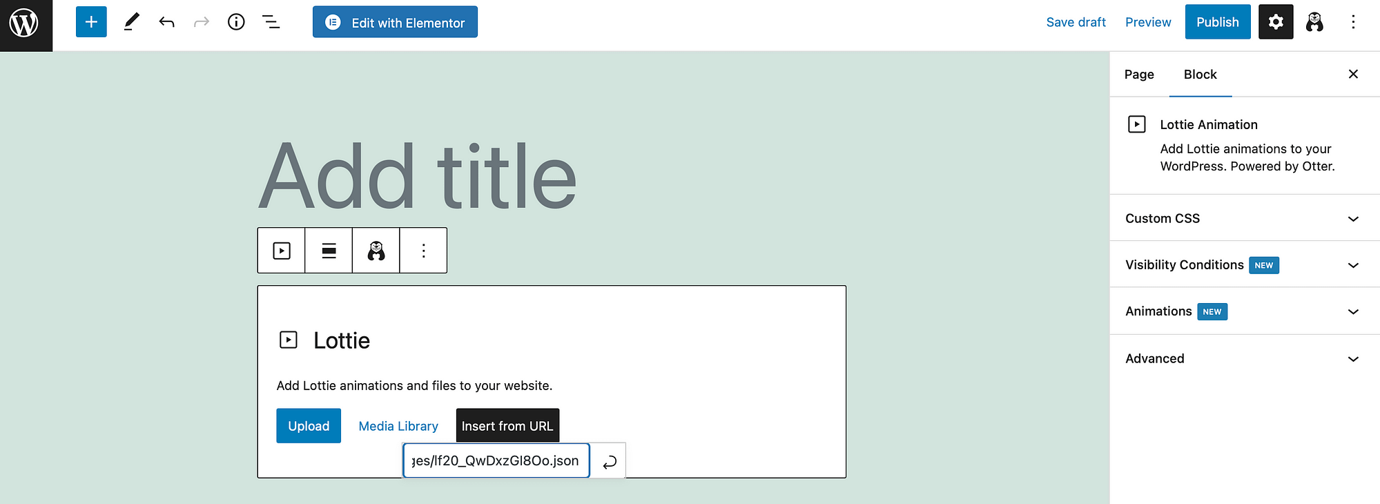 Inserting Lottie Animations URL in to Otter Block