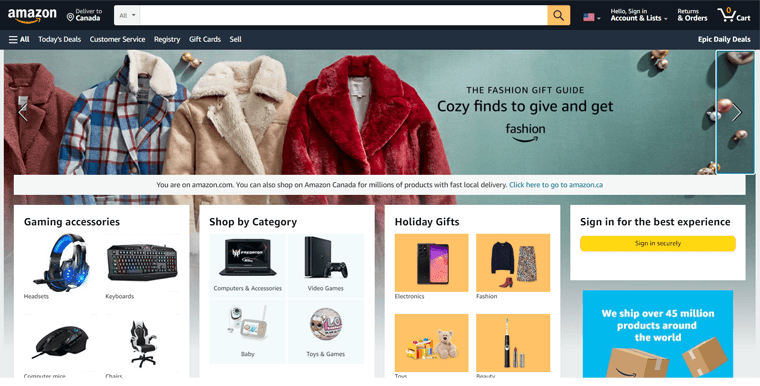 Amazon.com eCommerce Website Example