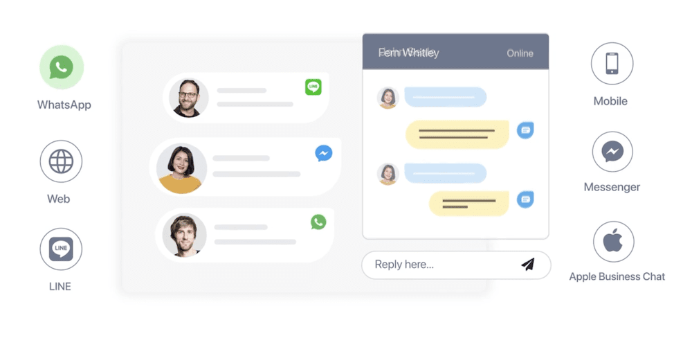 A mockup of a chat window from one of the best Shopify live chat apps - Freshchat.