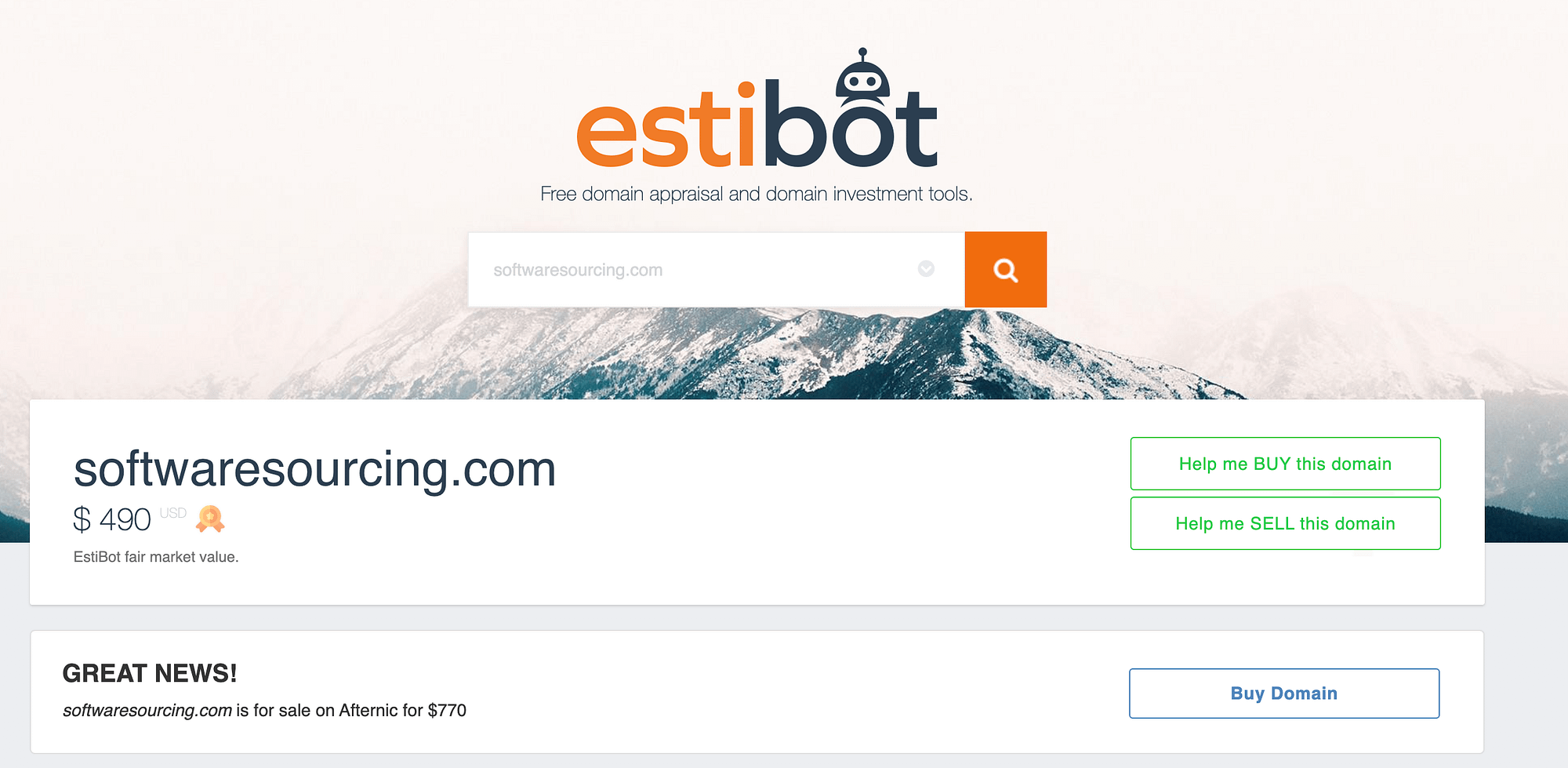 Domain parking with estibot