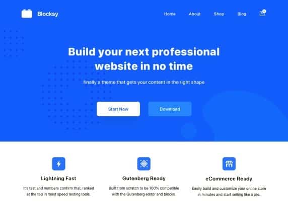 Blocksy is a blazing fast and lightweight free blog WordPress theme built with the latest web technologies.
