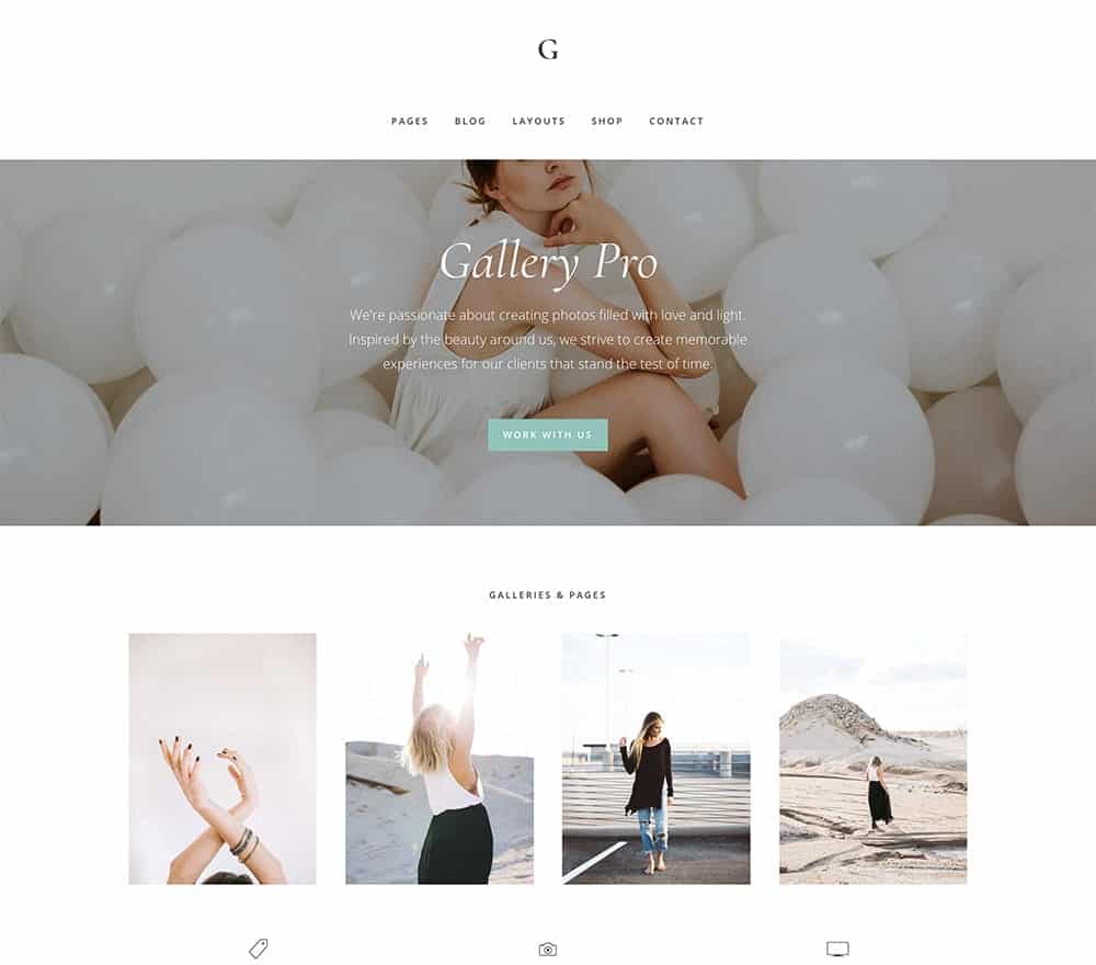 Gallery Pro is a posh yet minimalist theme. It offers a warm welcome that is streamlined and full of light.