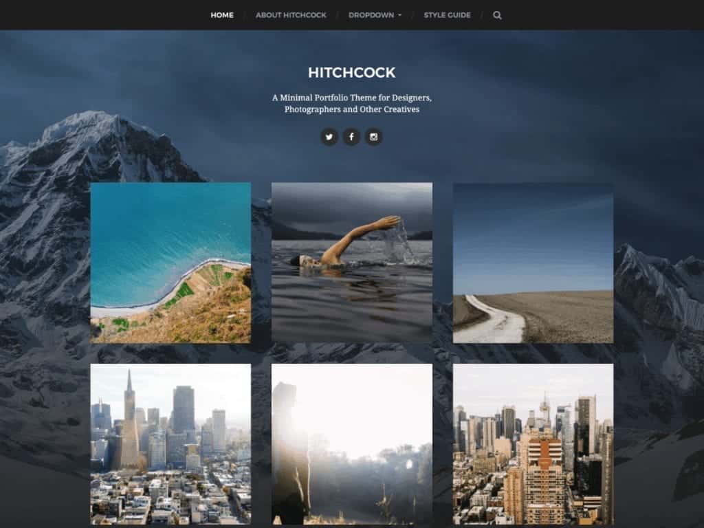 Hitchcock is a minimal portfolio theme for designers, photographers and other creatives.