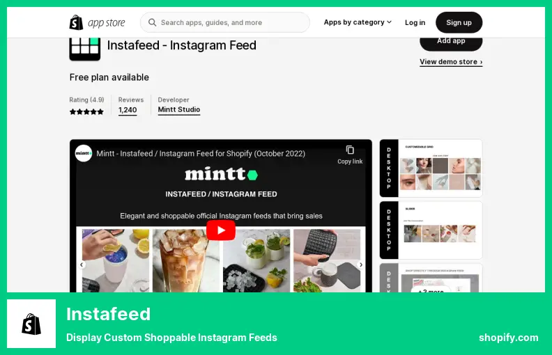 Instafeed - Display Custom Shoppable Instagram Feeds