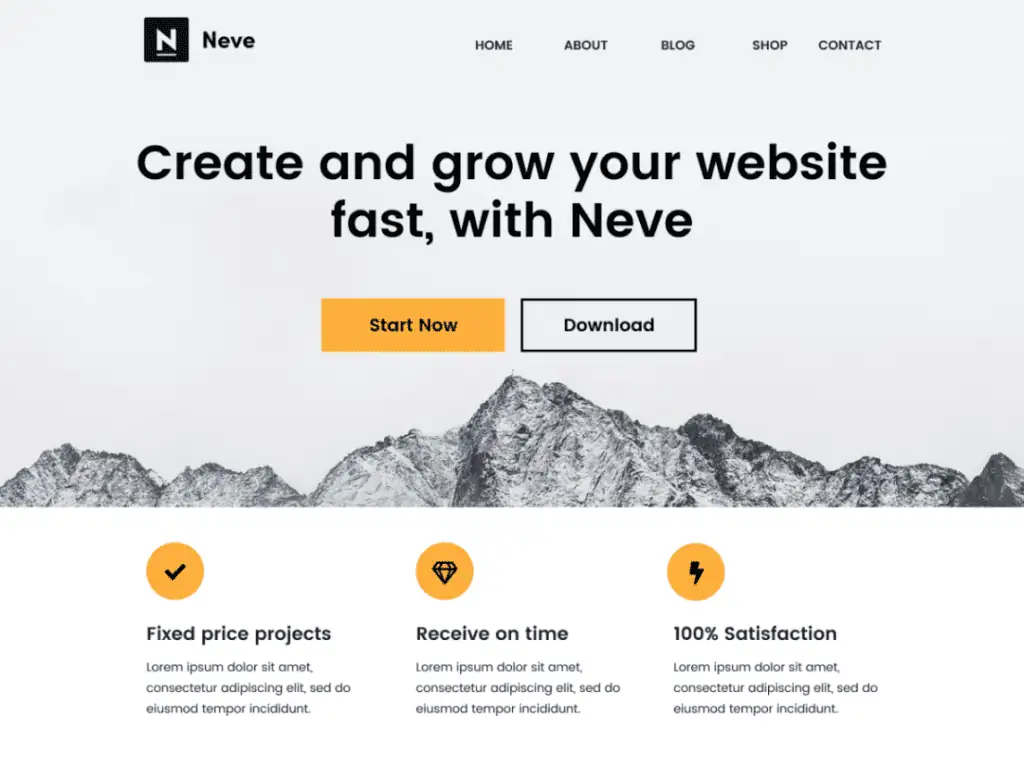 Neve is a free WordPress theme that will make your website fast and smooth.