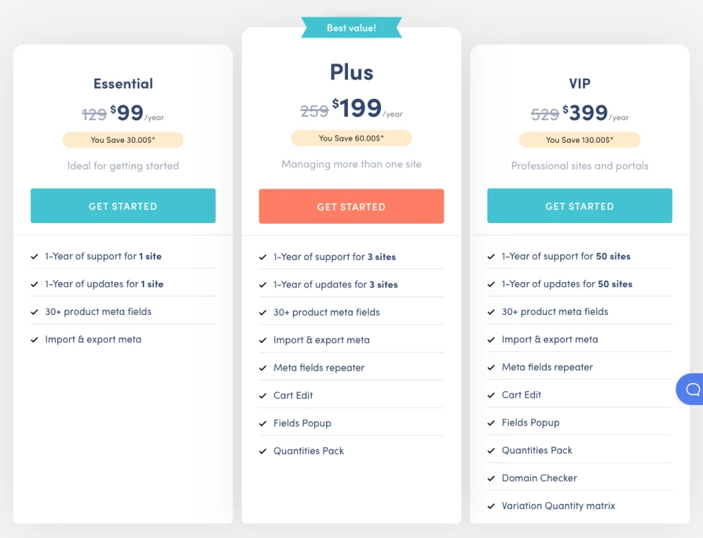 PPOM Pricing Table