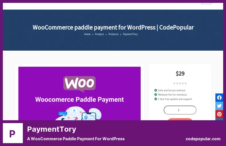 PaymentTory Plugin - A WooCommerce Paddle Payment for WordPress