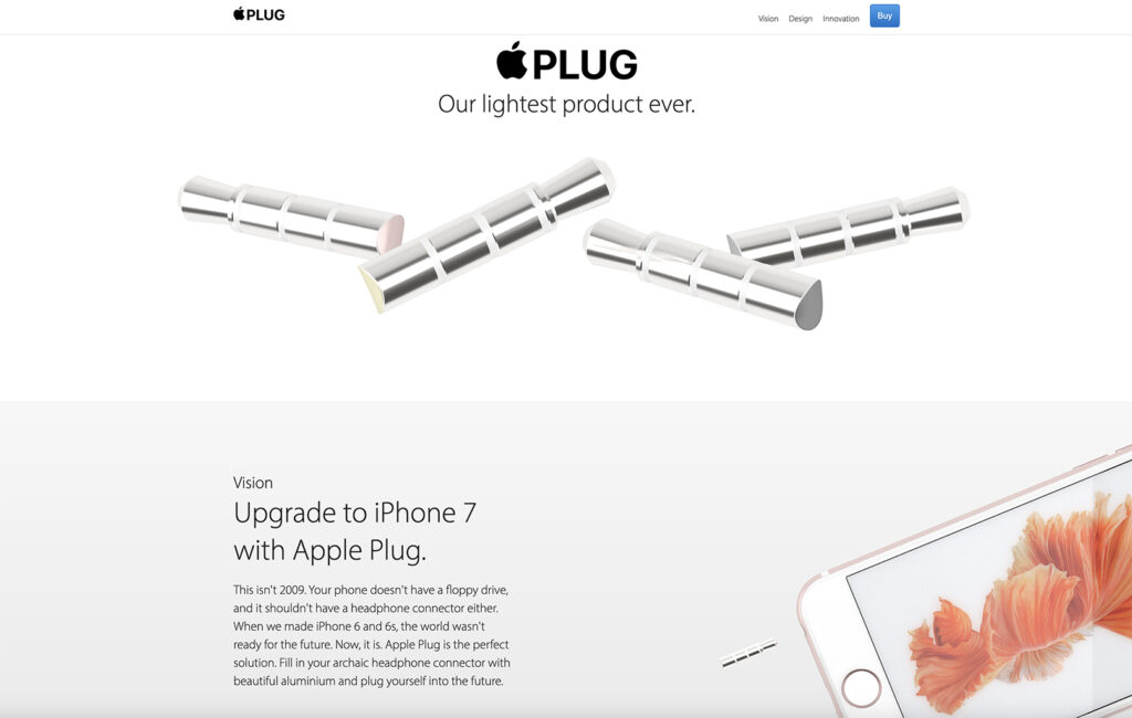 apple plug one page product example