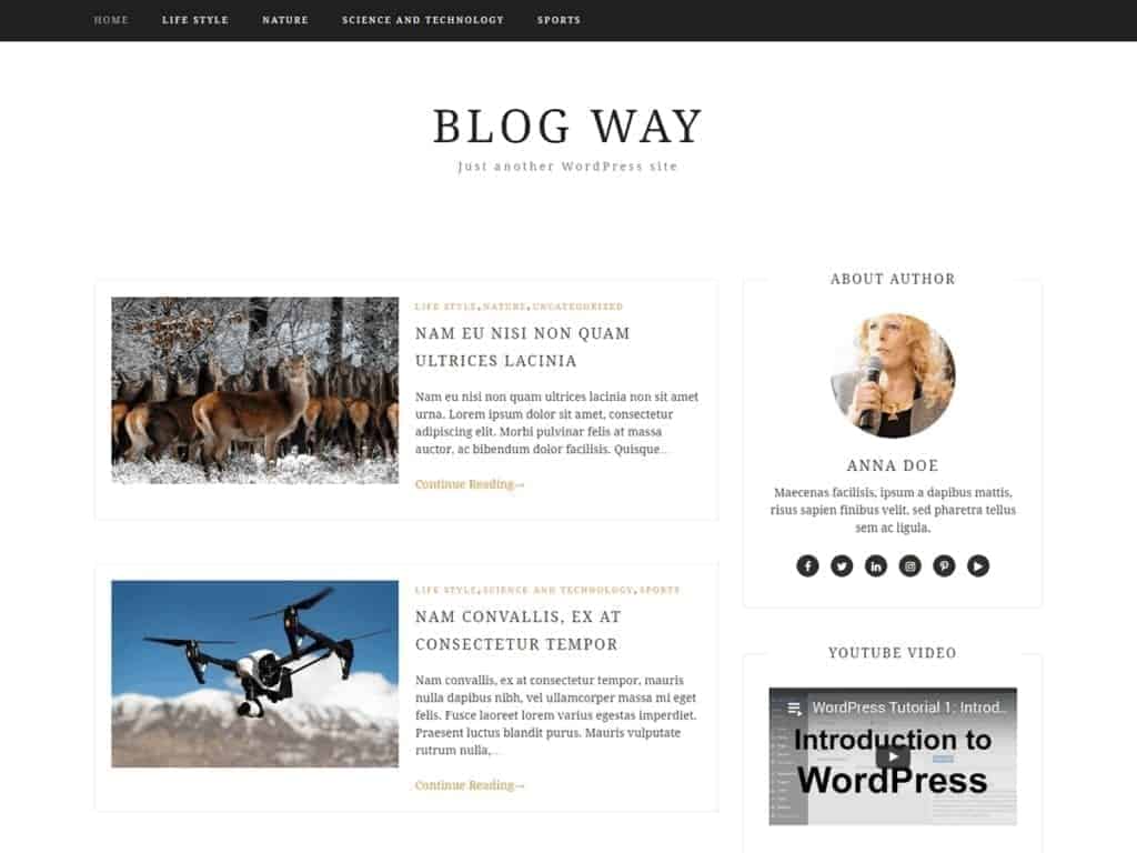 Blog way is minimal blog theme. This responsive theme is best to use for blog, travel, informative and life style coaches. 
