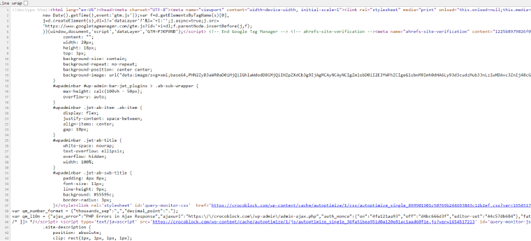 check html code of website page with ctrl+u