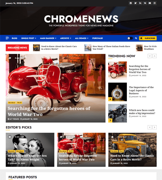 ChromeNews Theme Demo