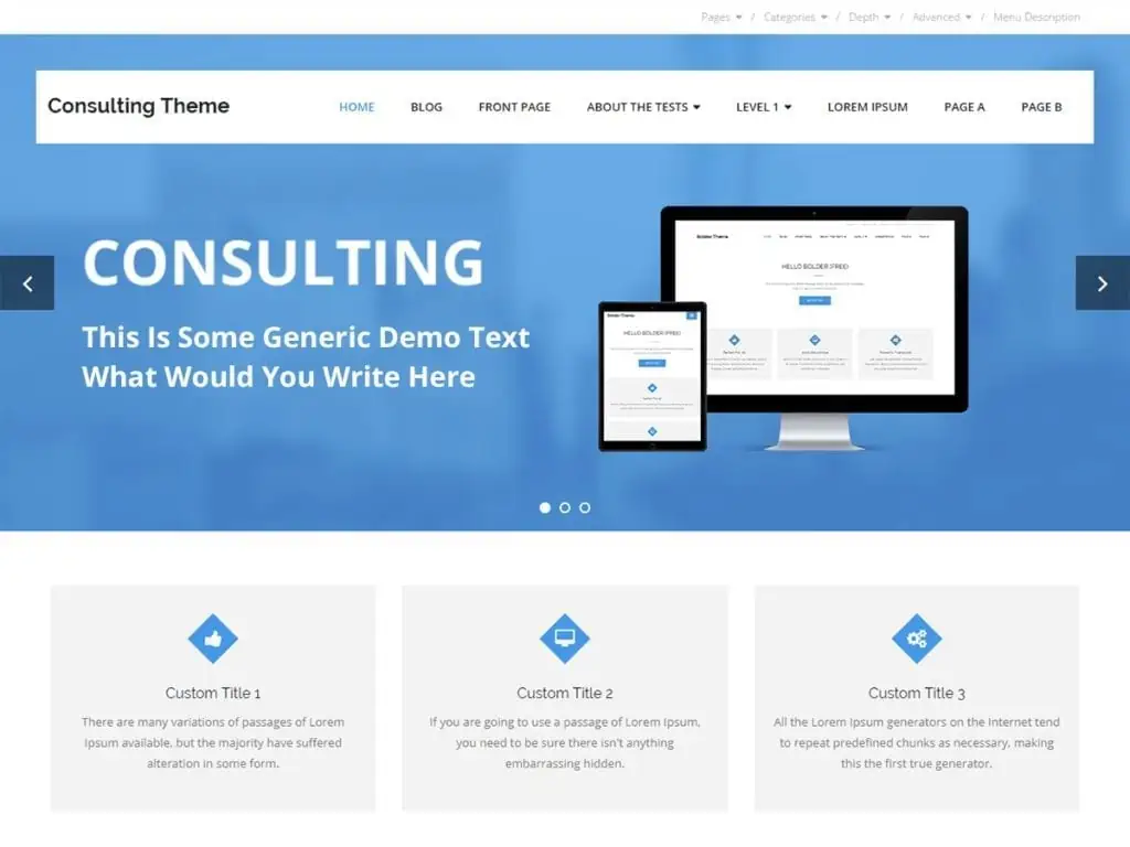 Consulting is the free version of the multi-purpose professional theme (Consulting Pro) ideal for a business or blog website. 