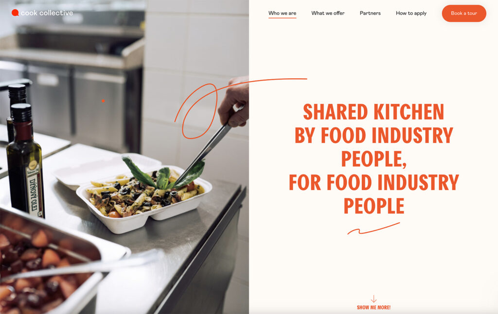 cook collectiove food one page website example