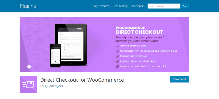 direct checkout for woocommerce plugin