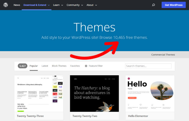 Free WordPress Themes on Official Theme Repository