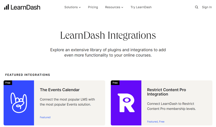 LearnDash Integrations and Add-ons - MemberPress Compare