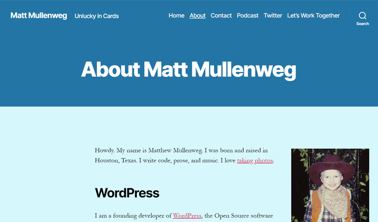 About Matt Mullenweg Page