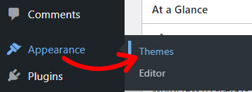 Navigate from Appearance to Themes