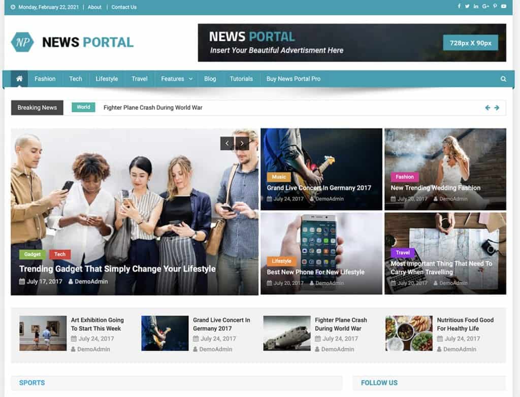News Portal free theme