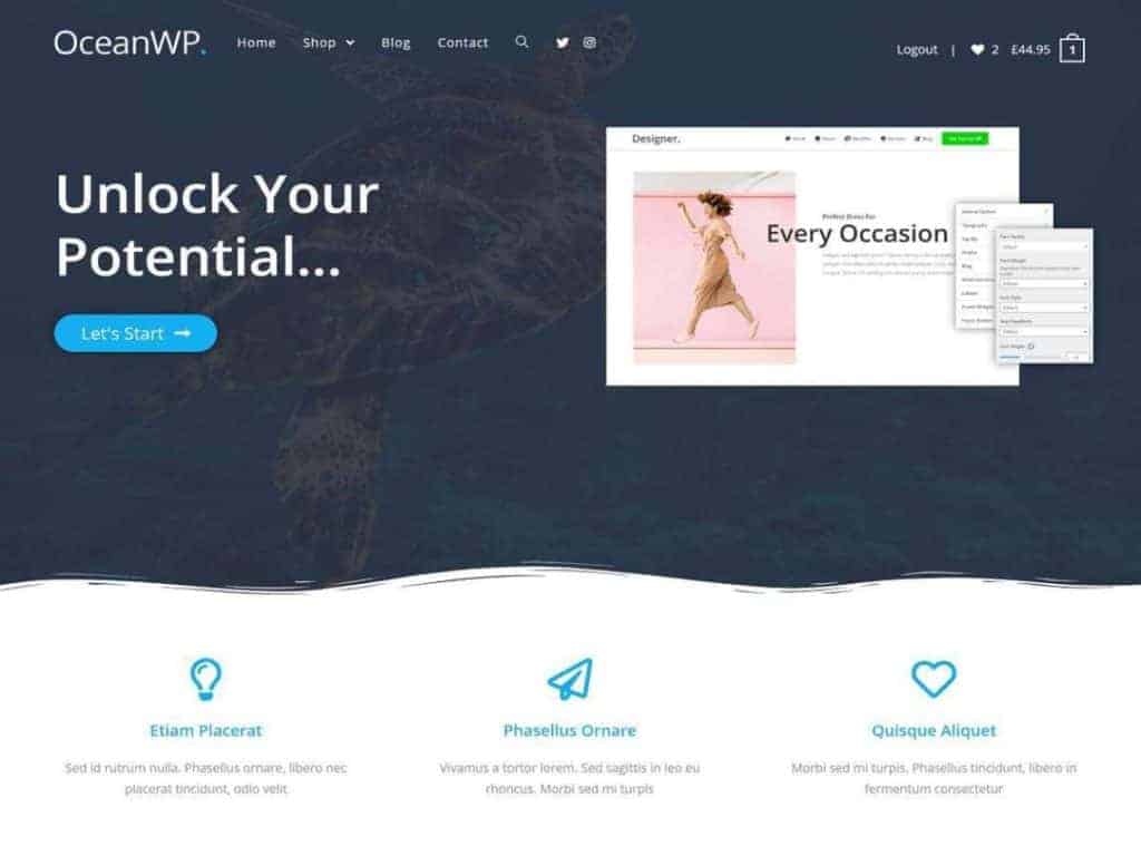 Ocean WP most popular free WordPress theme