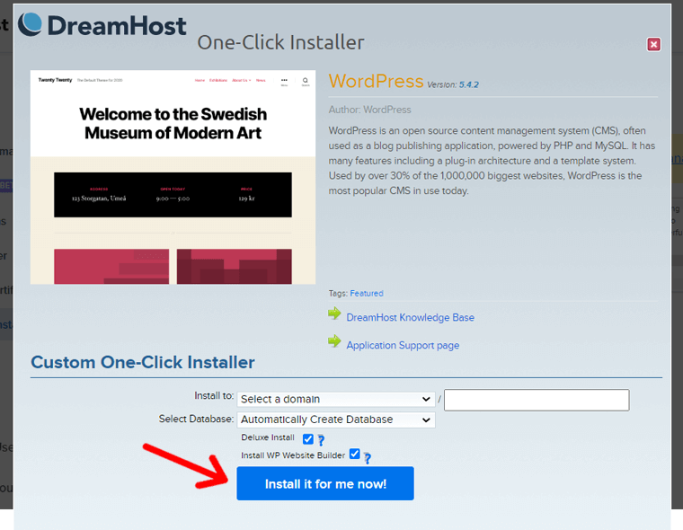One-Click WordPress Installer on DreamHost - Website from Scratch