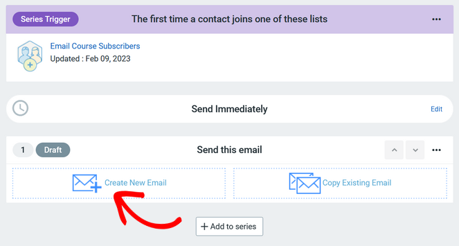 Create the first email for your email course in Constant Contact