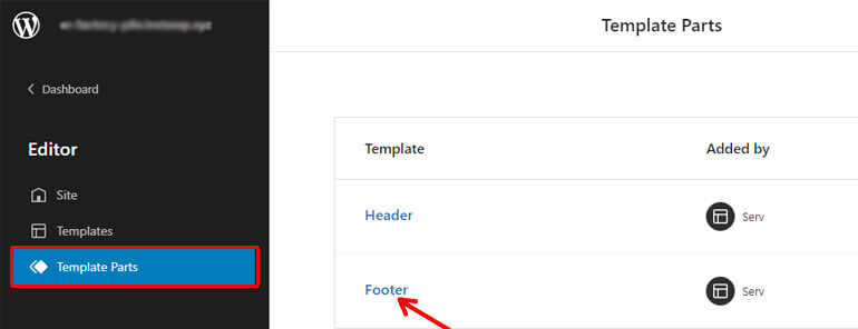 Template Parts to Footer