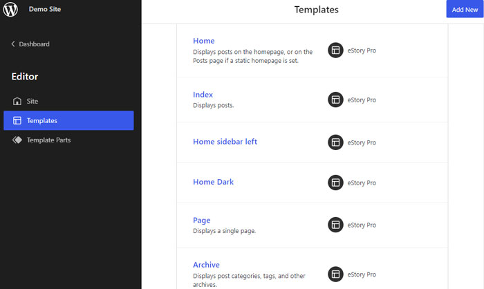 Templates Option Search Home