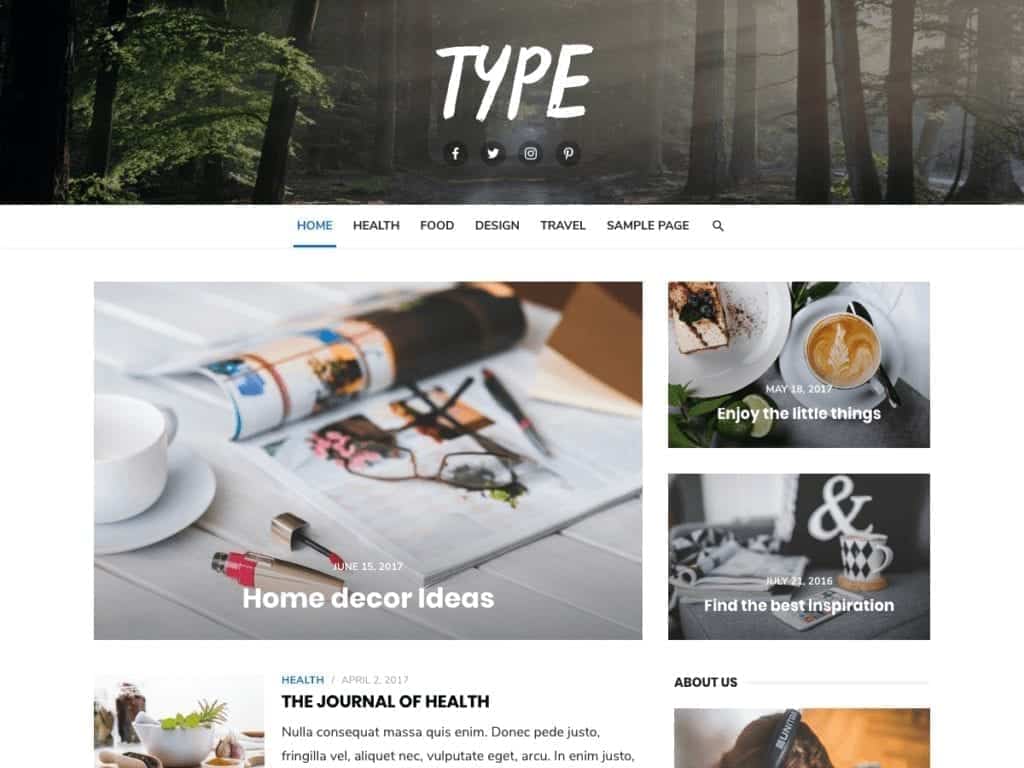 Build a professional blog, an online store or a magazine style website with Type WordPress Theme. Type lets you easily combine 4 Header Styles, 3 Layout variations, Sidebar Position and more. 