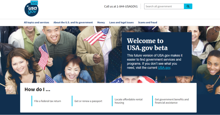 government website example usa.gov