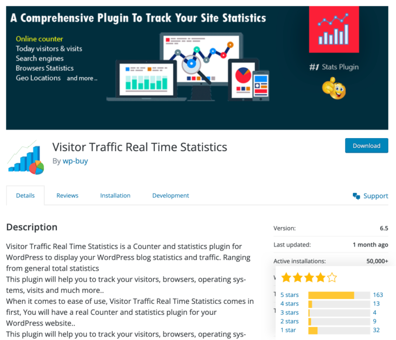 Visitor Traffic Real Time Statistics plugin