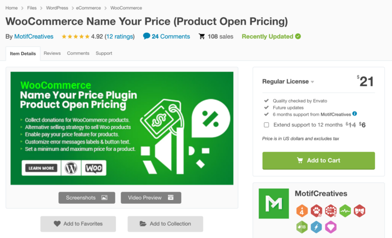 WooCommerce Name Your Price plugin