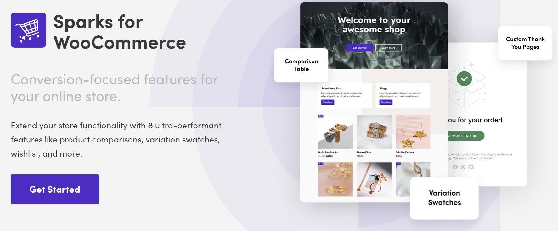 Sparks is a WooCommerce tabs plugin with conversion-specific features.