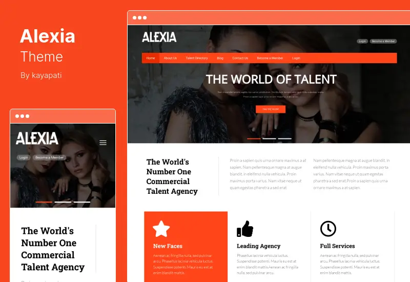 Alexia Theme - Model Agency WordPress Theme