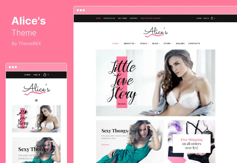 Alice's Theme - Lingerie Store and Fashion Boutique WordPress Theme