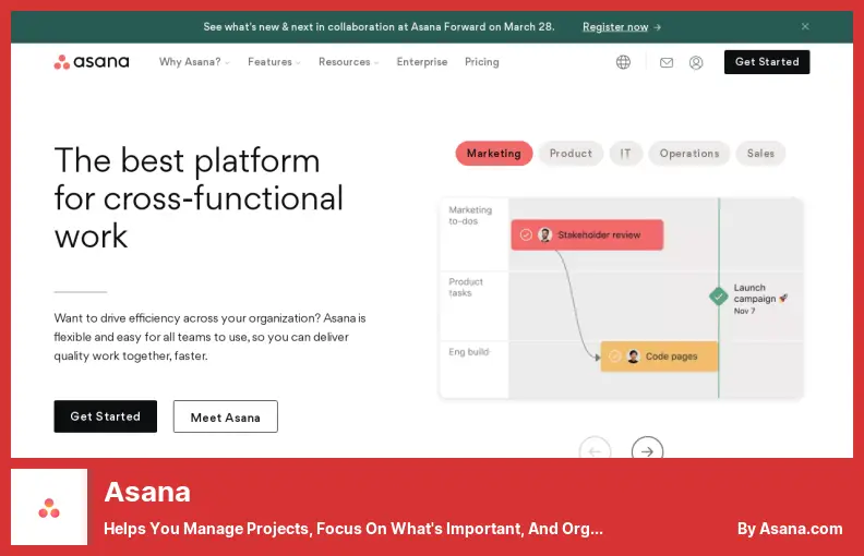 Asana - Helps You Manage Projects, Focus On What's Important, and Organize Work