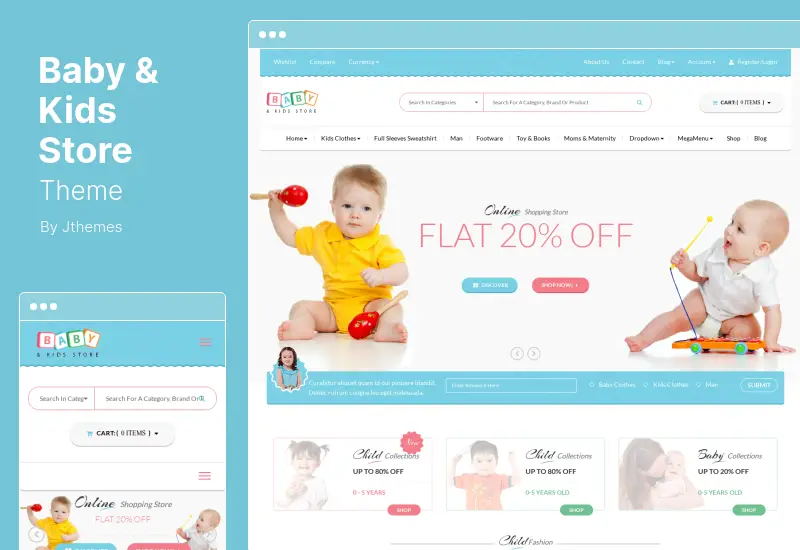 Baby & Kids Store Theme - Baby & Kids Store eCommerce Woocommerce Theme