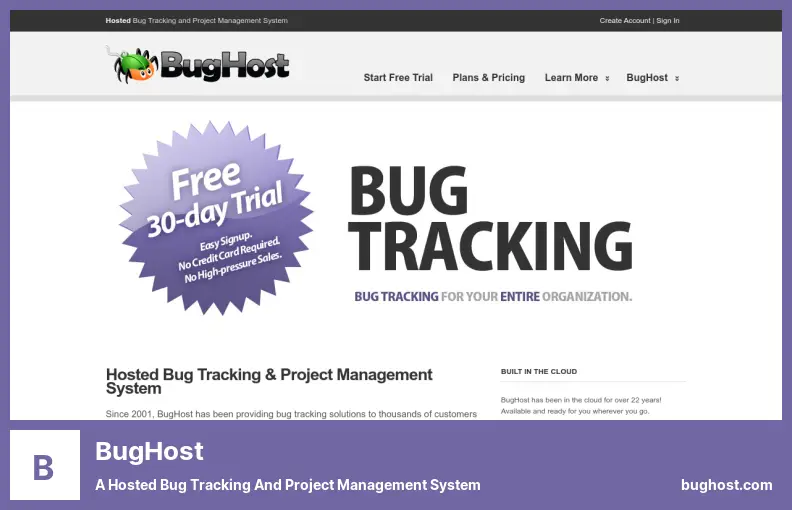BugHost - A Hosted Bug Tracking and Project Management System
