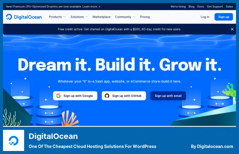 DigitalOcean - One of The Cheapest Cloud Hosting Solutions for WordPress