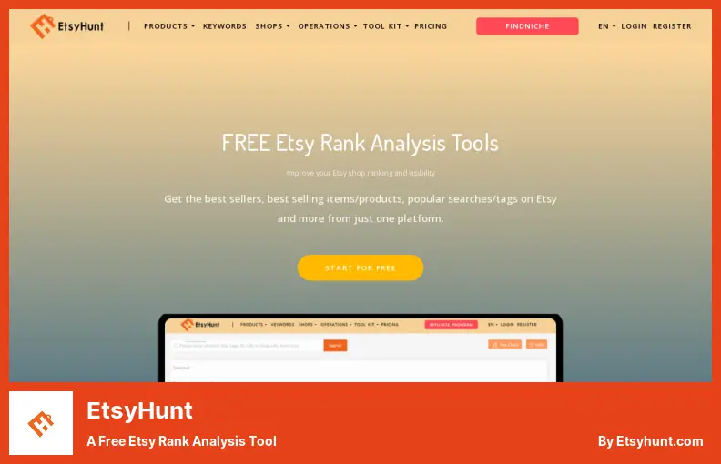 EtsyHunt - A Free Etsy Rank Analysis Tool